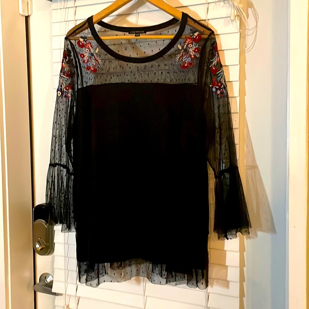 Dreamy Lane Bryant Tulle & Embroidered Top